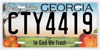 GA license plate CTY4419