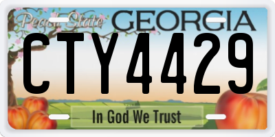 GA license plate CTY4429