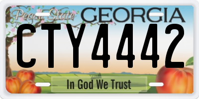 GA license plate CTY4442