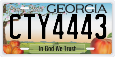 GA license plate CTY4443