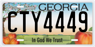 GA license plate CTY4449