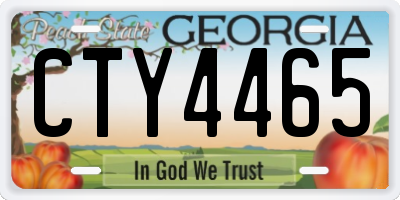 GA license plate CTY4465