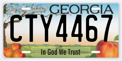 GA license plate CTY4467
