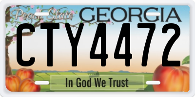 GA license plate CTY4472