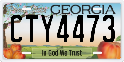 GA license plate CTY4473