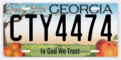 GA license plate CTY4474