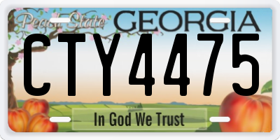 GA license plate CTY4475