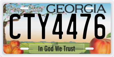 GA license plate CTY4476