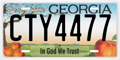 GA license plate CTY4477