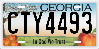 GA license plate CTY4493