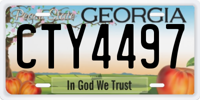 GA license plate CTY4497