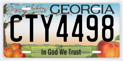 GA license plate CTY4498