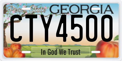 GA license plate CTY4500