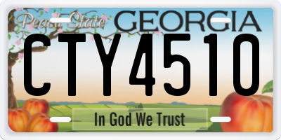 GA license plate CTY4510