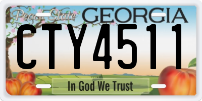 GA license plate CTY4511