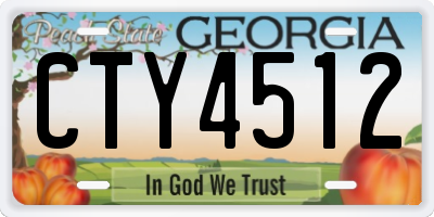 GA license plate CTY4512