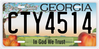 GA license plate CTY4514