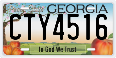 GA license plate CTY4516