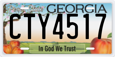 GA license plate CTY4517