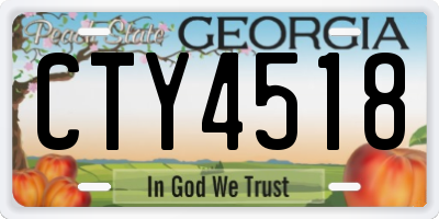 GA license plate CTY4518
