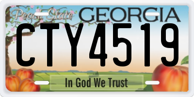 GA license plate CTY4519