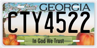 GA license plate CTY4522