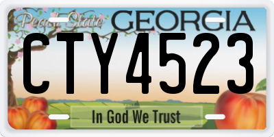 GA license plate CTY4523