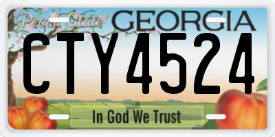 GA license plate CTY4524