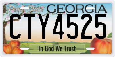GA license plate CTY4525