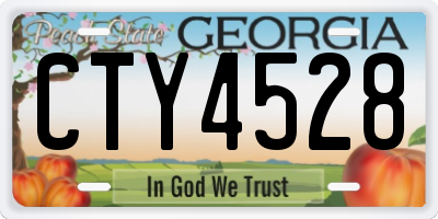 GA license plate CTY4528