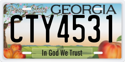 GA license plate CTY4531