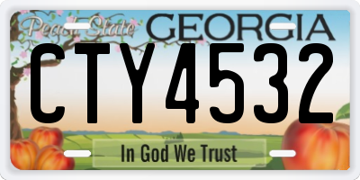 GA license plate CTY4532