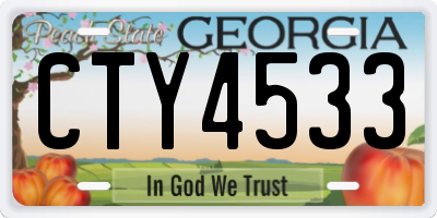 GA license plate CTY4533