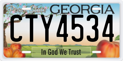 GA license plate CTY4534