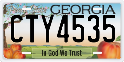GA license plate CTY4535