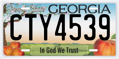 GA license plate CTY4539