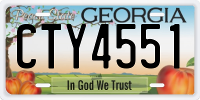 GA license plate CTY4551