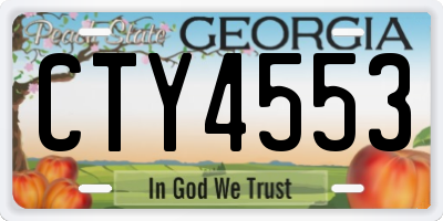 GA license plate CTY4553