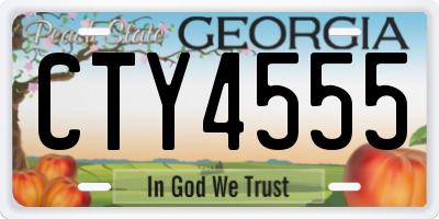 GA license plate CTY4555