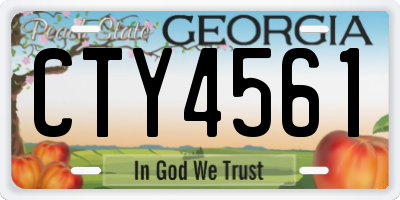GA license plate CTY4561