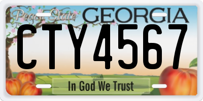 GA license plate CTY4567