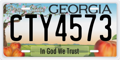 GA license plate CTY4573