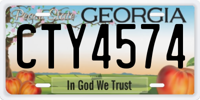 GA license plate CTY4574