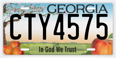 GA license plate CTY4575