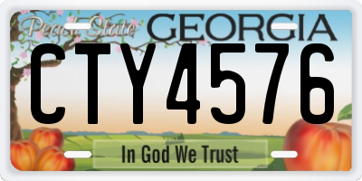 GA license plate CTY4576