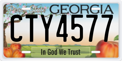 GA license plate CTY4577