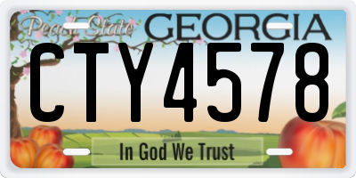 GA license plate CTY4578