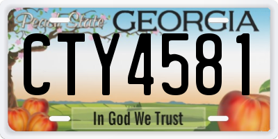 GA license plate CTY4581