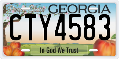 GA license plate CTY4583