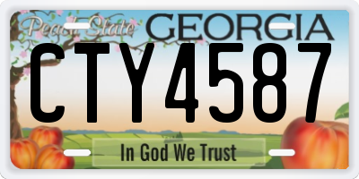 GA license plate CTY4587